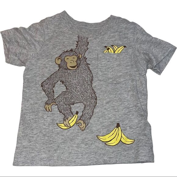 4/$25 - Carters‎ Monkey with Bananas Graphic T-shirt - Picture 1 of 4